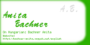 anita bachner business card